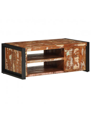 Tavolino Salotto Multicolore 90x50x36cm Legno Massello Recupero