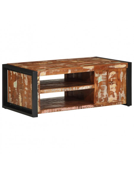 Tavolino Salotto Multicolore 90x50x36cm Legno Massello Recupero