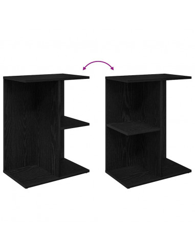 Comodini 2 pz Rovere Nero 46,5x29x61 cm in Legno Multistrato