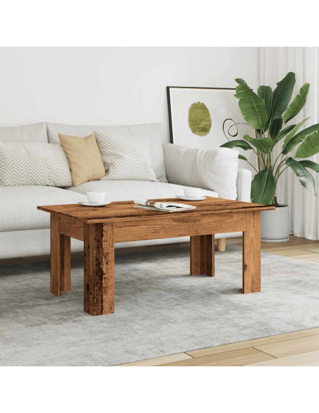 Tavolino Salotto Legno Antico 100x60x42 cm in Legno Multistrato