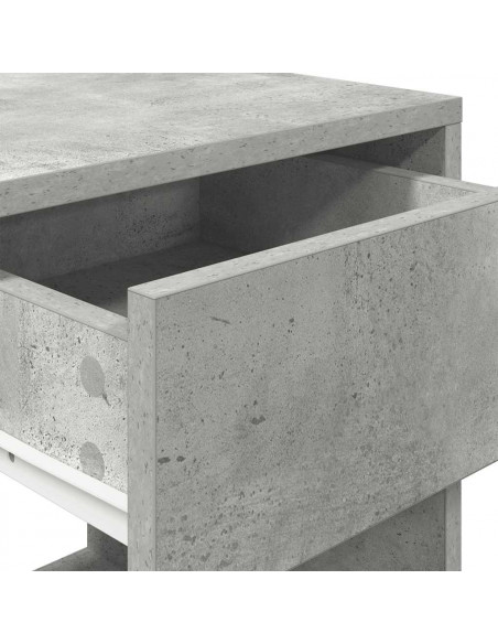 Comodini con Cassetto 2 pz Grigio Cemento 35x34x66,5 cm