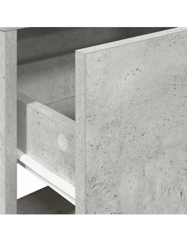 Comodini con Cassetto 2 pz Grigio Cemento 51x31x47 cm