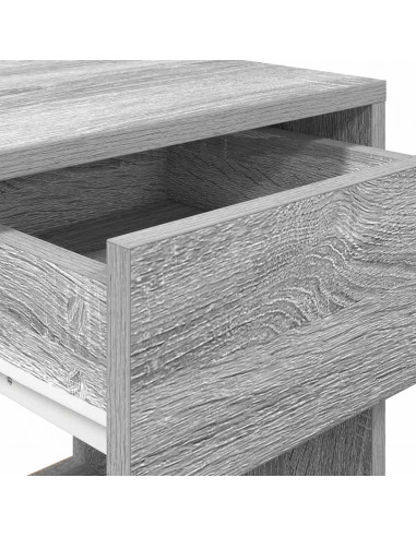 Comodini con Cassetto 2 pz Grigio Sonoma 35x34x66,5 cm