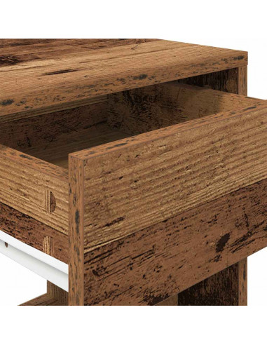 Comodini con Cassetto 2 pz Legno Antico 35x34x66,5 cm