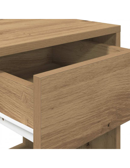 Comodini con Cassetto 2 pz Rovere Artigianale 35x34x66,5 cm