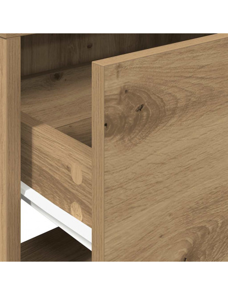 Comodini con Cassetto 2 pz Rovere Artigianale 51x31x47 cm