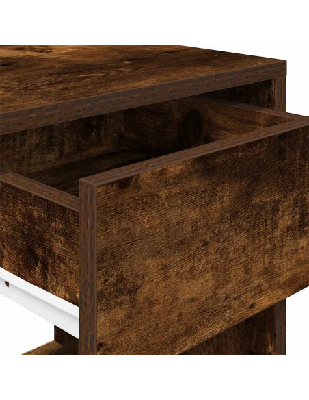 Comodini con Cassetto 2 pz Rovere Fumo 35x34x66,5 cm