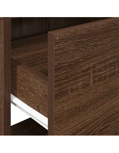 Comodini con Cassetto 2 pz Rovere Marrone 51x31x47 cm