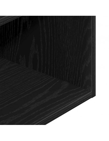 Comodini con Cassetto 2 pz Rovere Neri 35x34x66,5 cm