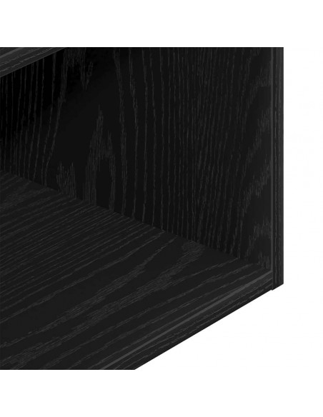 Comodini con Cassetto 2 pz Rovere Neri 35x34x66,5 cm