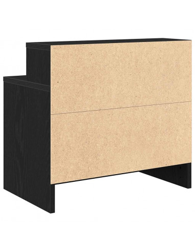 Comodini con Cassetto 2 pz Rovere Nero 51x31x47 cm
