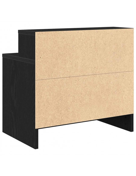 Comodini con Cassetto 2 pz Rovere Nero 51x31x47 cm