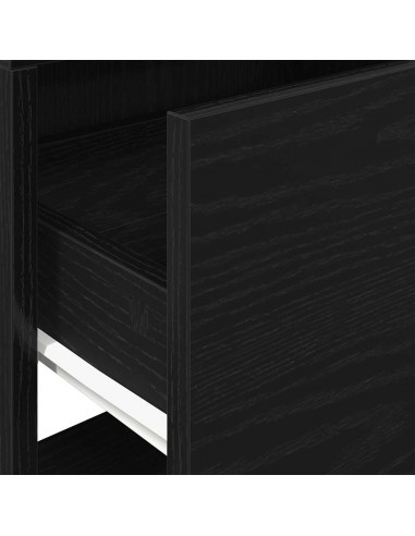 Comodini con Cassetto 2 pz Rovere Nero 51x31x47 cm