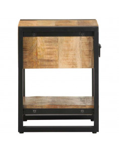 Comodino 35x34x45 cm in Legno Massello Mango Grezzo