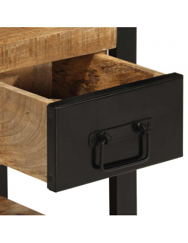 Comodino 35x34x45 cm in Legno Massello Mango Grezzo