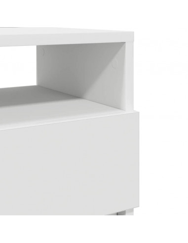 Comodino con 2 Cassetti Bianco 40x33x60 cm
