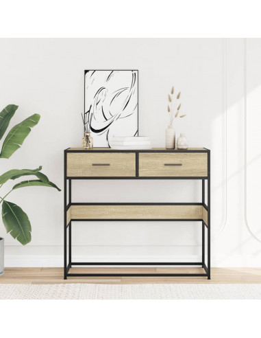 Tavolo Consolle Rovere Sonoma 90x35x80 cm in Legno Multistrato