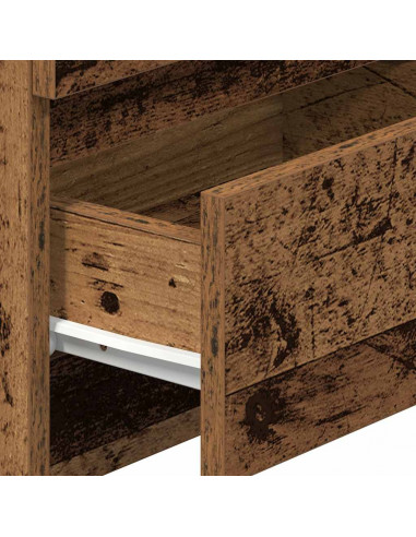 Comodino con 2 Cassetti Legno Antico 40x33x60 cm