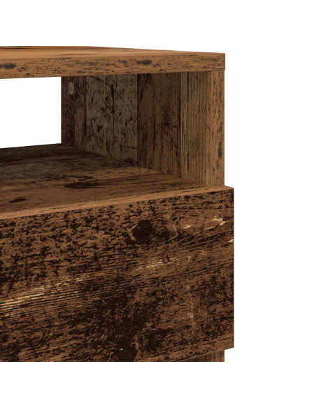 Comodino con 2 Cassetti Legno Antico 40x33x60 cm