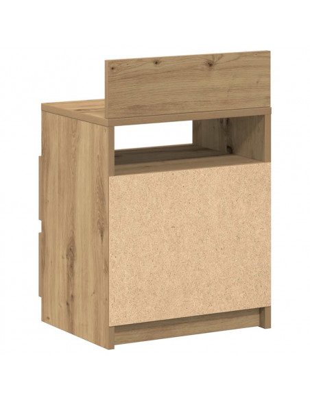 Comodino con 2 Cassetti Rovere Artigianale 40x33x60 cm