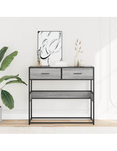 Tavolo Consolle Rovere Sonoma 90x35x80 cm in Legno Multistrato