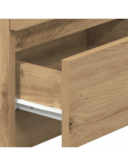 Comodino con 2 Cassetti Rovere Artigianale 40x33x60 cm
