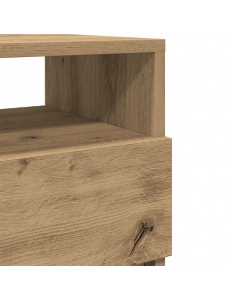 Comodino con 2 Cassetti Rovere Artigianale 40x33x60 cm