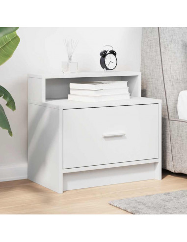Comodino con Cassetto Bianco 51x31x47 cm