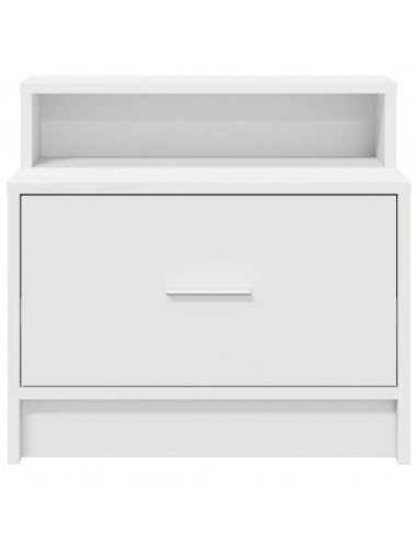 Comodino con Cassetto Bianco 51x31x47 cm