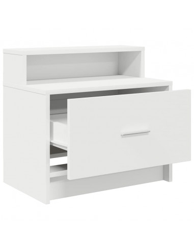 Comodino con Cassetto Bianco 51x31x47 cm