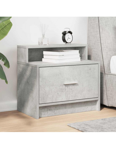 Comodino con Cassetto Grigio Cemento 51x31x47 cm