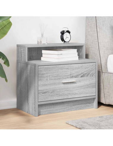 Comodino con Cassetto Grigio Sonoma 51x31x47 cm