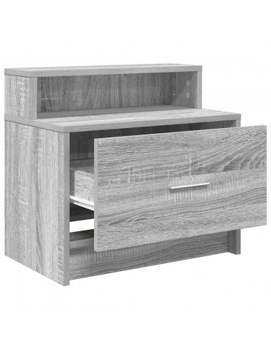 Comodino con Cassetto Grigio Sonoma 51x31x47 cm