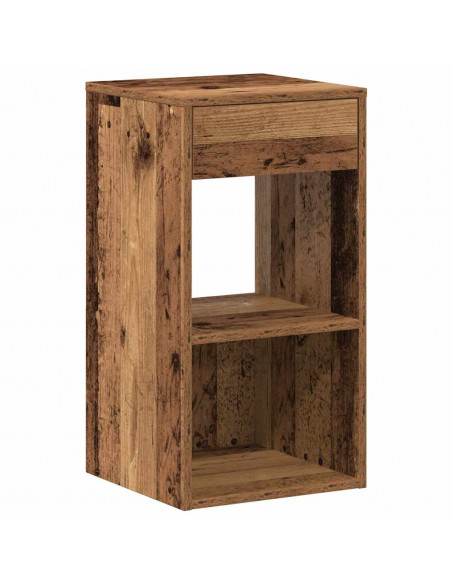 Comodino con Cassetto Legno Antico 35x34x66,5 cm