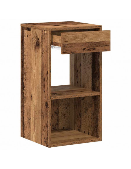 Comodino con Cassetto Legno Antico 35x34x66,5 cm
