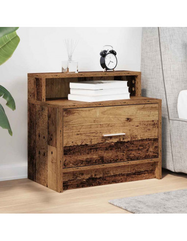 Comodino con Cassetto Legno Antico 51x31x47 cm