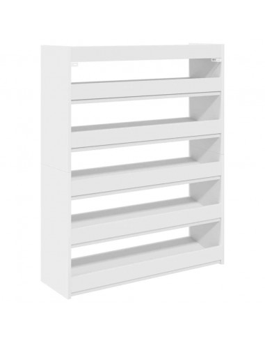 Scarpiera Bianca 80x25x100 cm in Legno Multistrato