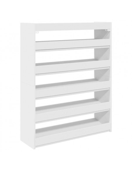 Scarpiera Bianca 80x25x100 cm in Legno Multistrato