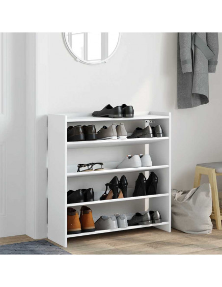 Scarpiera Bianca 80x25x81 cm in Legno Multistrato