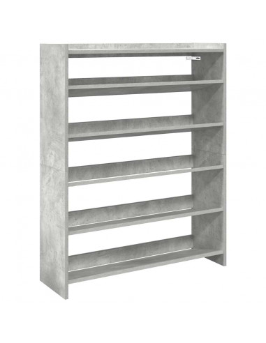 Scarpiera Grigio Cemento 80x25x100 cm in Legno Multistrato