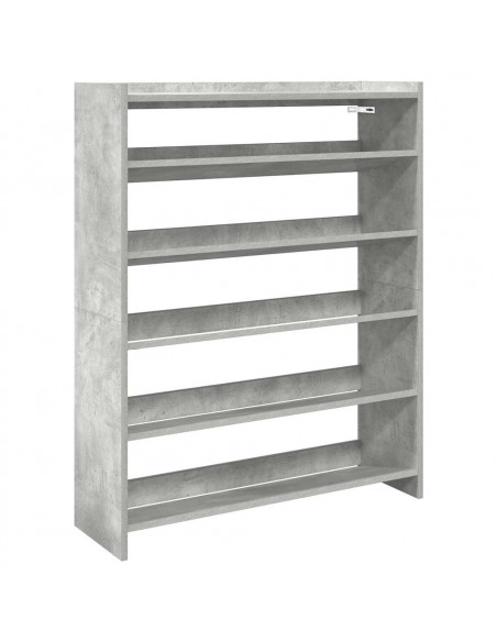 Scarpiera Grigio Cemento 80x25x100 cm in Legno Multistrato