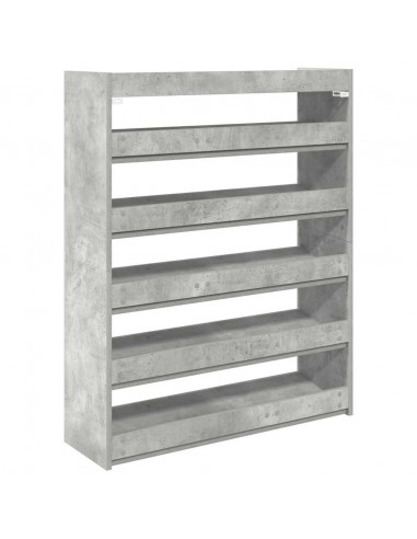 Scarpiera Grigio Cemento 80x25x100 cm in Legno Multistrato