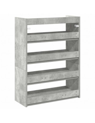 Scarpiera Grigio Cemento 80x25x61,5 cm in Legno Multistrato