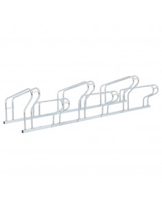 Supporto per 6 Bici da Pavimento Autoportante Acciaio Zincato