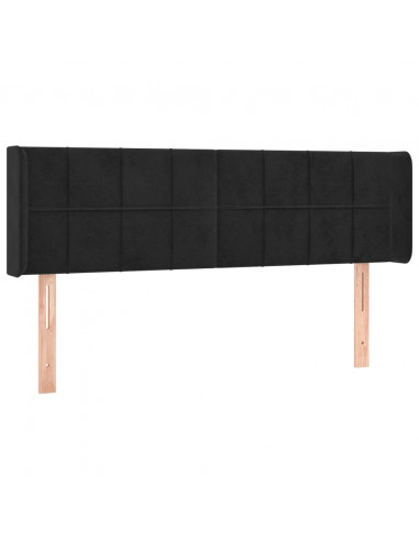 Testiera ad Orecchio Nera 147x16x78/88 cm in Velluto