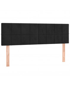 Testiere 2 pz Nere 72x5x78/88 cm in Velluto 2