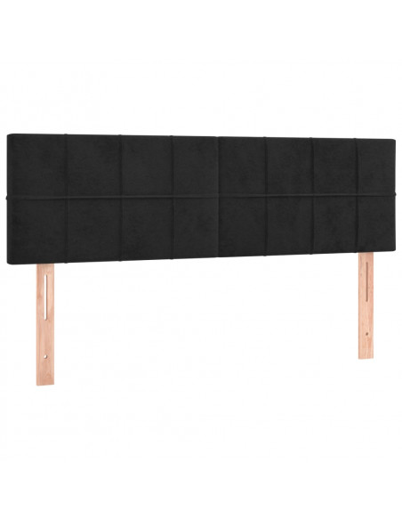 Testiere 2 pz Nere 72x5x78/88 cm in Velluto