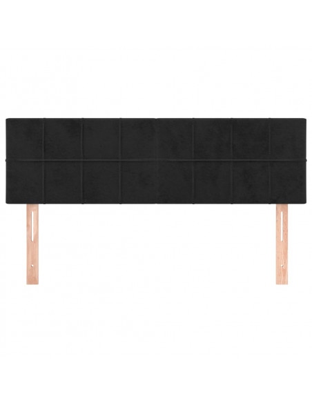 Testiere 2 pz Nere 72x5x78/88 cm in Velluto