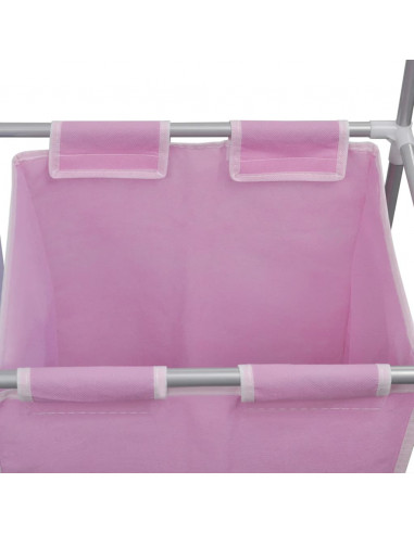 Struttura Portabiancheria a 2 Sezioni con Stendibiancheria