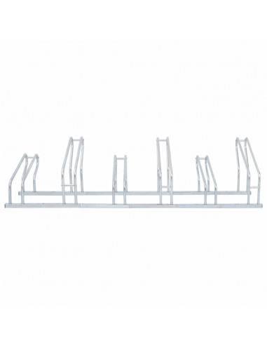 Supporto per 6 Bici da Pavimento Autoportante Acciaio Zincato
